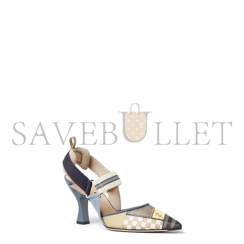 F**di colibrÌ multicolor mesh medium-heeled slingbacks 8j8752au38f1szw